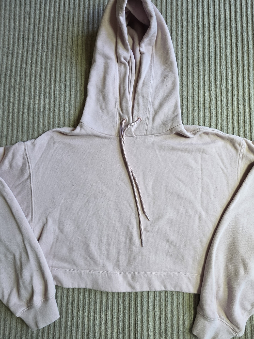 ALO Yoga Hoodie Sweatshirt Womens Small/M Light Pink Cropped Pullover Drawstring